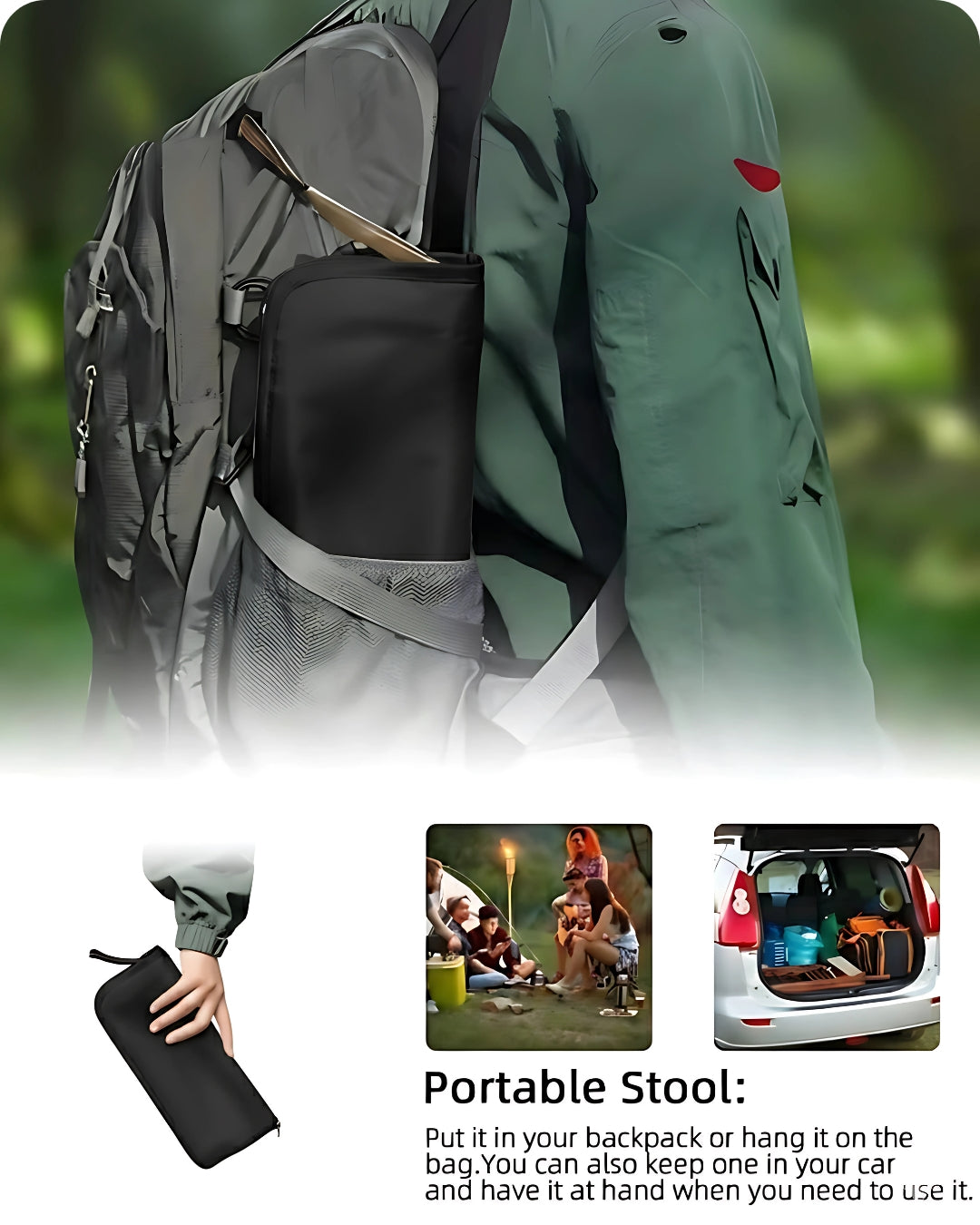 🪑✨ ZipSeat™ Zipper Folding Stool – Your Pocket-Sized Power Chair for Every Adventure! 🎒💪