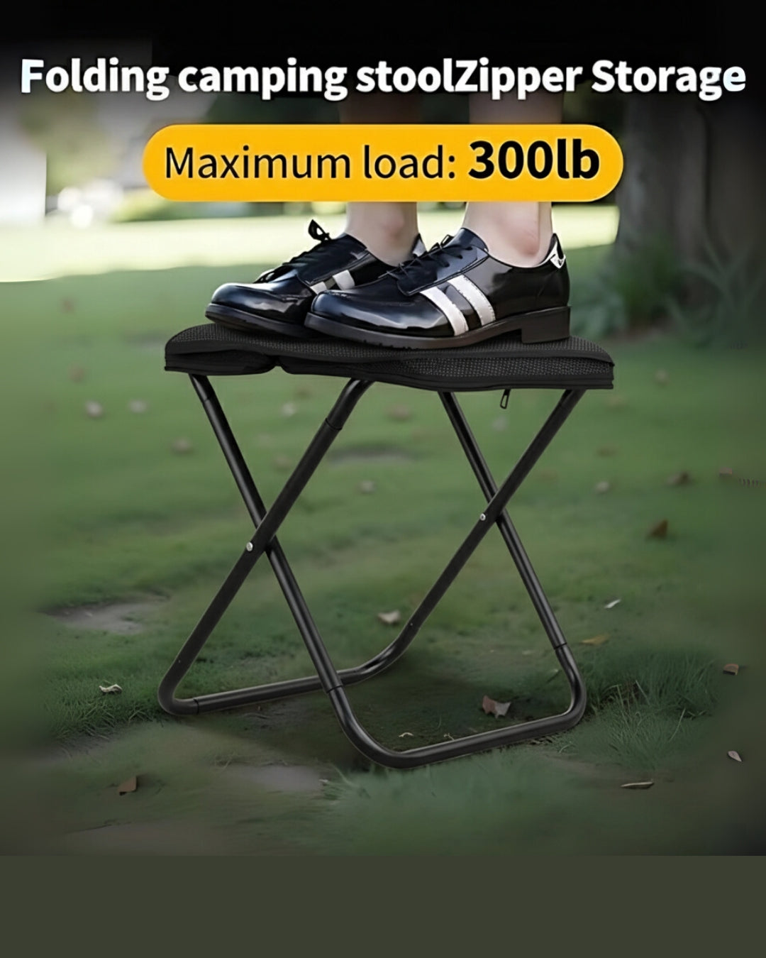 🪑✨ ZipSeat™ Zipper Folding Stool – Your Pocket-Sized Power Chair for Every Adventure! 🎒💪