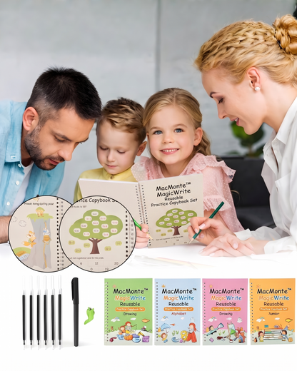 MacMonte™ MagicWrite Reusable Practice Copybook 4 Set