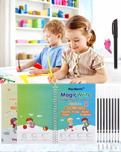 MacMonte™ MagicWrite Reusable Practice Copybook 4 Set